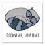 Goodnight, Sleep Tight Raccoon 12x12 Canvas Wall Art