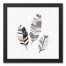 Tribal Feathers 12x12 Black Framed Canvas