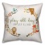 Play All Day And Sleep All Night Animal Pattern 16x16 Spun Poly Pillow