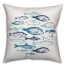 Blue School of Fish 18x18 Spun Poly Pillow