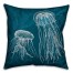Teal Jellyfish 18x18 Spun Poly Pillow
