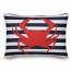 Navy Stripes Red Crab 14x20 Spun Poly Pillow