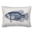 Navy Blue Sketched Fish 14x20 Spun Poly Pillow