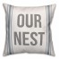 Our Nest Blue Flour Sack Stripes 18x18 Spun Poly Pillow