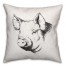 Farmhouse Pig Sketch 18x18 Spun Poly Pillow