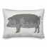 Floral Gray Pig 14x20 Spun Poly Pillow