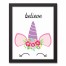 Believe Unicorn 11x14 Black Framed Canvas
