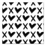 XO Hearts Pattern 16x16 Canvas Wall Art