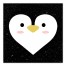 Heart Penguin 16x16 Canvas Wall Art