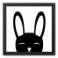 Happy Bunny 12x12 Black Framed Canvas