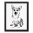 Corgi Sketch 11x14 Black Framed Canvas