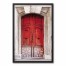 Ornate Red Door 20x30 Black Framed Canvas