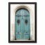 Ornate Teal Door 12x18 Black Framed Canvas
