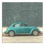 Faded Blue Beetle Bug Car 16x16 Canvas Wall Art