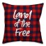 Land of the Free Home of the Brave Buffalo Check 18x18 Spun Poly Pillow