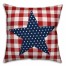 Patriotic Star Buffalo Check 18x18 Spun Poly Pillow