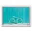 Bike on Teal Metal Siding 12x18 White Floating Framed Canvas