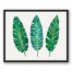 Three Palm Leaves 24x30 Black Floating Framed Canvas