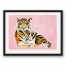 Tige on Pink Background 18x24 Black Floating Framed Canvas