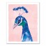 Peacock on Pink Background 16x20 Canvas Wall Art