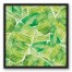 Green Palm Leaves 24x24 Black Floating Framed Canvas