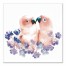 Pink Budgie Birds with Purple Flowers 16x16 Canvas Wall Art