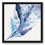 Blue and Purple Feather Splash 16x16 Black Floating Framed Canvas