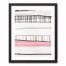 Pink and Black Abstract Watercolor Ink 16x20 Black Framed Canvas