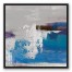 Blue Abstract  30x30 Black Floating Framed Canvas