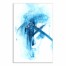 Blue and Silver Brush Strokes 12x18 Canvas Wall Art