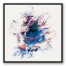 Colorful Blue Brush Strokes 36x36 Black Floating Framed Canvas