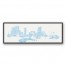 Pastel Blue City 20x60 Black Floating Framed Canvas