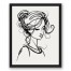 Girl Line Drawing Portrait 16x20 Black Floating Framed Canvas
