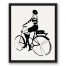 Bicycling Girl 16x20 Black Floating Framed Canvas