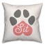 Sit and Stay Pawprint 18x18 Spun Poly Pillow