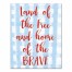 Land of the Free and Home of the Brave with Plaid Background 11x14 Canvas Wall Art