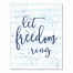 Let Freedom Ring with Fireworks in Background 11x14 Canvas Wall Art
