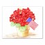 Red Flowers with American Flag 11x14 Canvas Wall Art