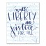 With Liberty and Justice For All 11x14 Canvas Wall Art