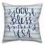 God Bless the USA with Blue Stripes 18x18 Indoor / Outdoor Pillow