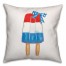 Red, White and Blue Popsicle with Plaid Bow 18x18 Indoor / Outdoor Pillow