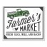 Farmers Market Green Truck 16x20 Canvas Wall Art