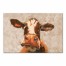 Cute Painted Brown Cow 20x30 Canvas Wall Art
