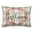 Welcome Orange Wreath 14x20 Spun Poly Pillow