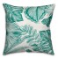 Teal and White Palm Fronds 18x18 Indoor / Outdoor Pillow
