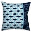 Blue and White Scallops 18x18 Indoor / Outdoor Pillow