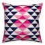 Pink and Navy Geo Triangles 18x18 Indoor / Outdoor Pillow
