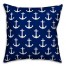 Blue and White Anchor Pattern 18x18 Indoor / Outdoor Pillow
