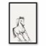 Running Horse Sketch 20x30 Black Floating Framed Canvas