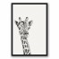 Giraffe Sketch 20x30 Black Floating Framed Canvas